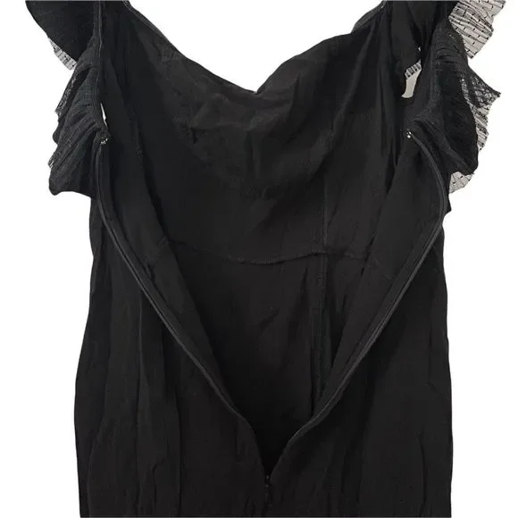 For Love & Lemons Claire Off The Shoulder Mini Dress Black Size Large - Picture 4 of 10